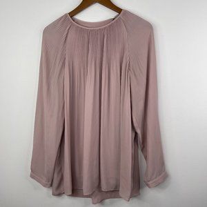 CATHERINE  Malandrino Women Blush Pink Long Sleeve Tunic Blouse